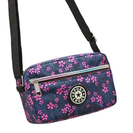 Printed Shoulder Bag for Women – Zippered Crossbody Chest Bag & Square Backpack