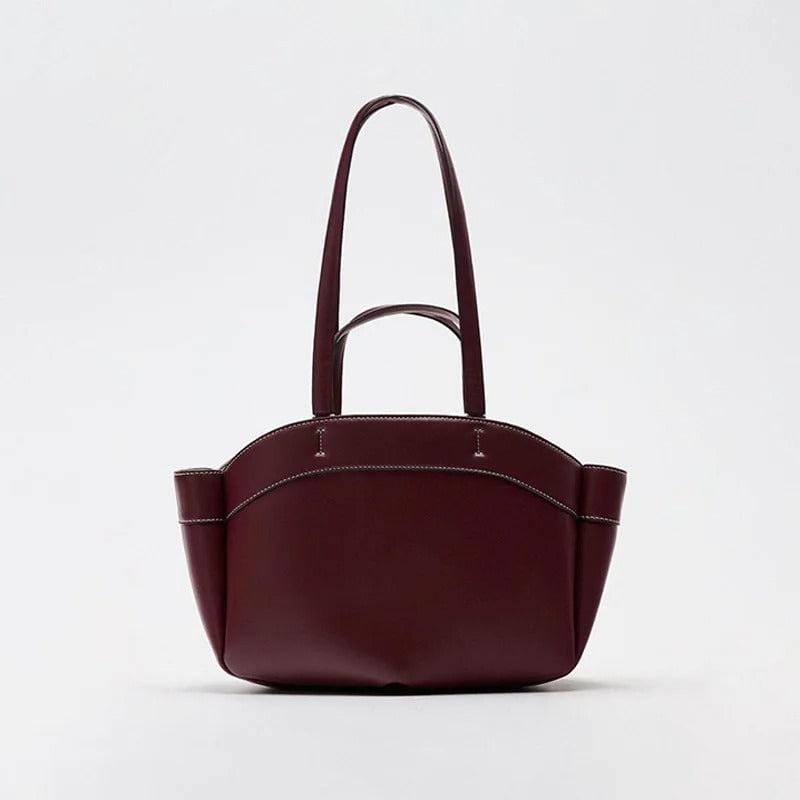 Retro PU Leather Women's Tote Bag – Large Capacity Underarm Pouch Shoulder