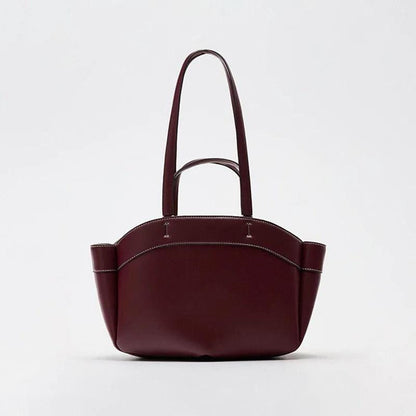 Retro PU Leather Women's Tote Bag – Large Capacity Underarm Pouch Shoulder