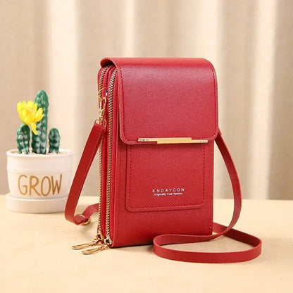 Touch Screen Cell Phone Purse for Women – Soft Leather Crossbody Shoulder Bag
