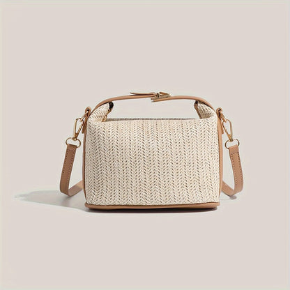 Trendy Women’s Woven Rattan Crossbody Bag Lightweight & Boho Chic for Beach Vacations and Summer Outings
