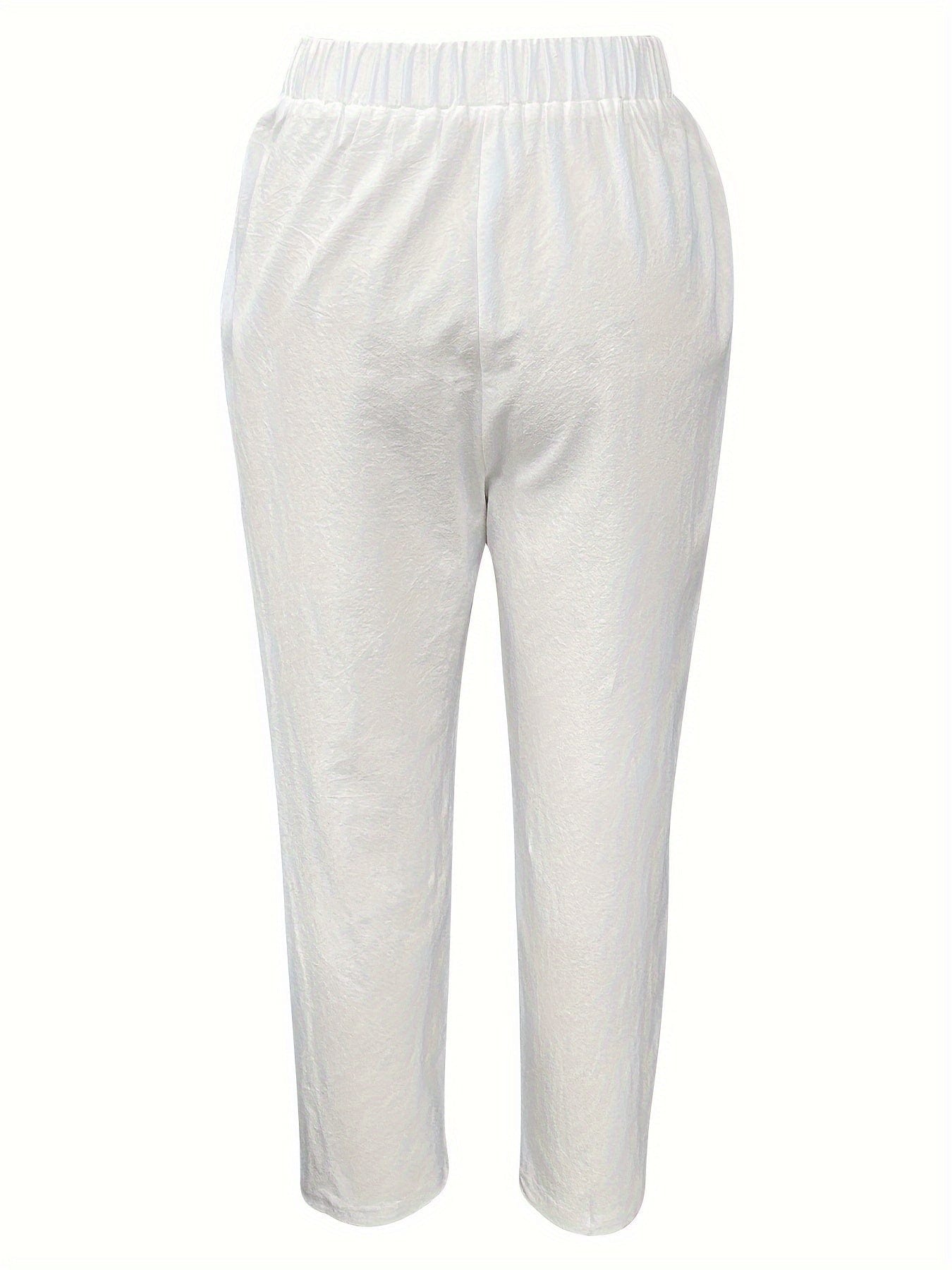 Stylish High Waist Straight Leg Pants for Women's Soft Micro Elastic Polyester for Spring, Summer & Fall