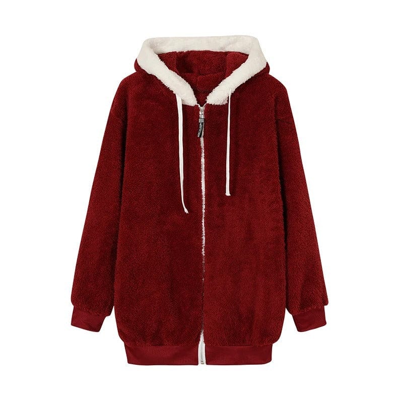 CozyPlush Women's Hooded Jacket Autumn Or Winter Zip Up