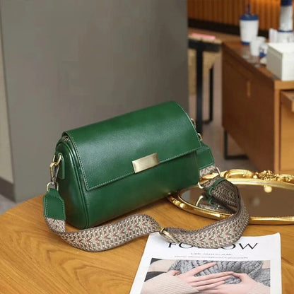 LuxeLeather Versatile Cowhide Shoulder Bag – Top Layer Leather Crossbody Bad