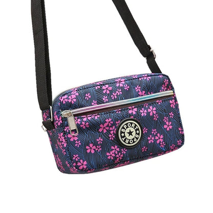 Printed Shoulder Bag for Women – Zippered Crossbody Chest Bag & Square Backpack