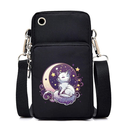 CatLover Mini Phone Bag – Just a Girl Who Loves Cats Print Crossbody Purse for Teens