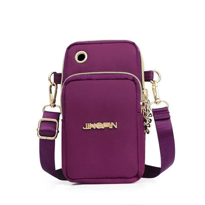 Stylish Crossbody Mini Bag for Women - 3-Layer Wallet & Phone Holder