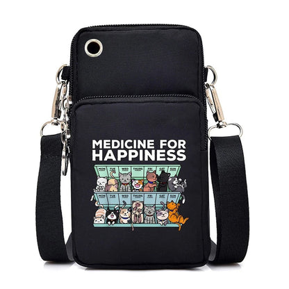 CatLover Mini Phone Bag – Just a Girl Who Loves Cats Print Crossbody Purse for Teens