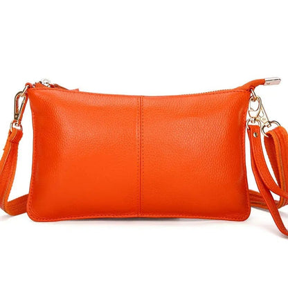 RanHuang Women’s Genuine Leather Day Clutch – Candy Color Shoulder Bag, Small Crossbody
