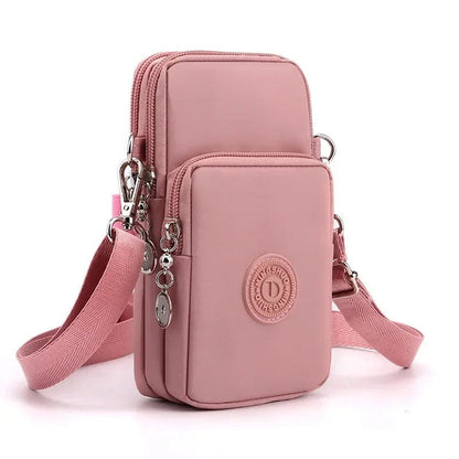 Nylon Mobile Phone Bag for Women - Small Crossbody Wallet & Coin Purse