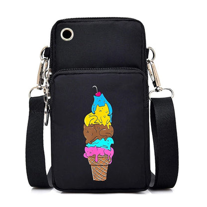 CatLover Mini Phone Bag – Just a Girl Who Loves Cats Print Crossbody Purse for Teens