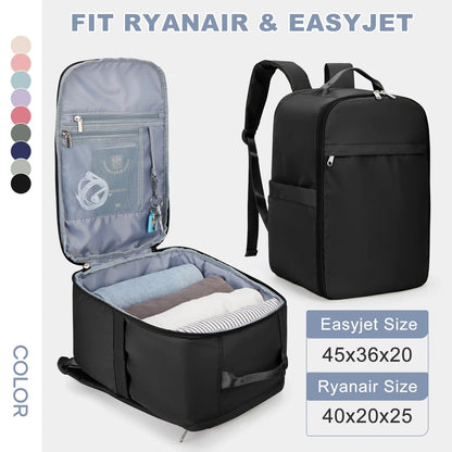 Ryanair & EasyJet Cabin Bag – 40x20x25 Travel Backpack, Laptop Backpack for