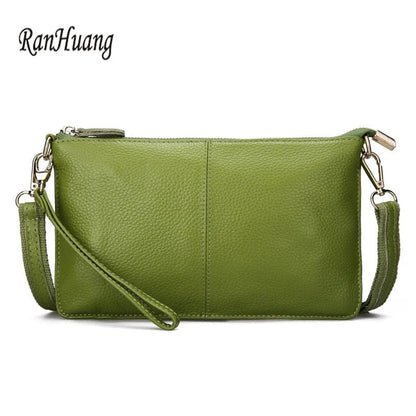 RanHuang Women’s Genuine Leather Day Clutch – Candy Color Shoulder Bag, Small Crossbody