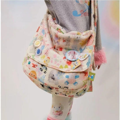 SweetFleece Y2K Girls Shoulder Bag – 2023 Korean Fashion Crossbody Handbag for Women & Teens
