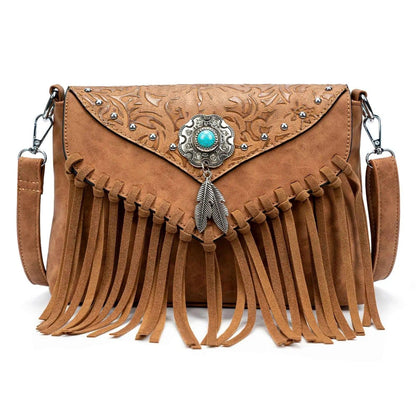 Celela Original Design Shoulder Bag for Women – Luxury PU Leather Clutch & Fringe Messenger Purse