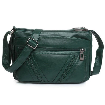 MaxStyle High-Capacity PU Leather Messenger Bag