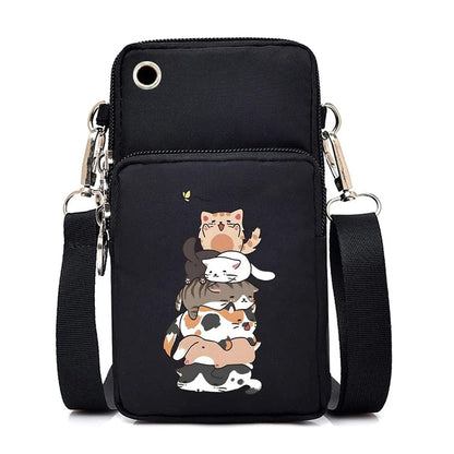 CatLover Mini Phone Bag – Just a Girl Who Loves Cats Print Crossbody Purse for Teens