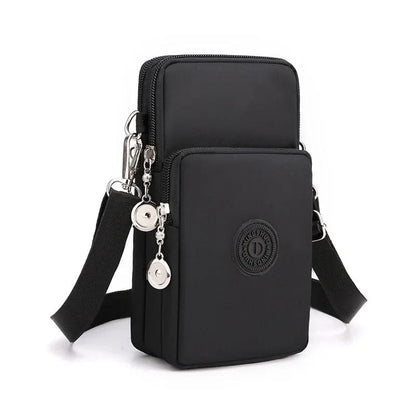 Nylon Mobile Phone Bag for Women - Small Crossbody Wallet & Coin Purse