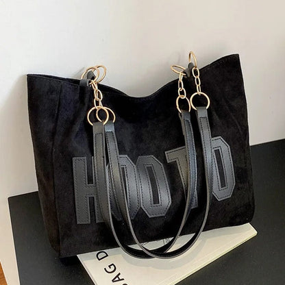 Trendy Solid Color Shoulder Bag for Women | Canvas Tote Handbag for Office & Travel