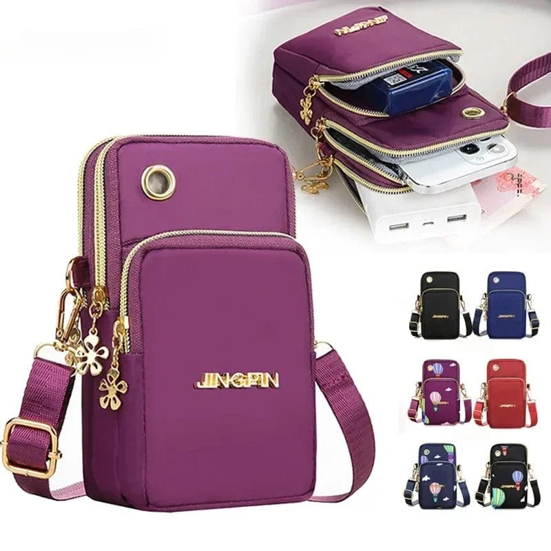 Stylish Crossbody Mini Bag for Women - 3-Layer Wallet & Phone Holder
