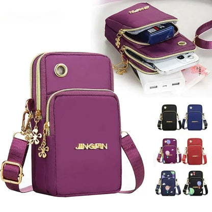Stylish Crossbody Mini Bag for Women - 3-Layer Wallet & Phone Holder