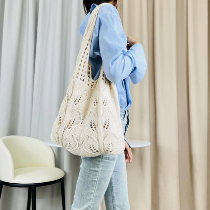 Knitted Handbags Beach Bags Lightweight Students Shoulder Casual Tote Female Styleven