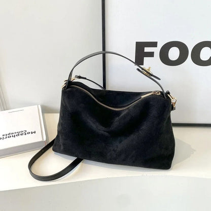 FrostChic Textured Frosted Shoulder Bag – 2024 New Large Capacity Crossbody Tote