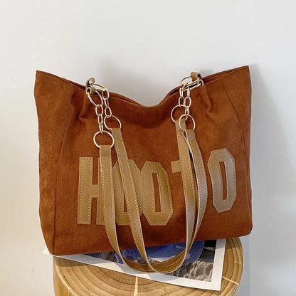 Trendy Solid Color Shoulder Bag for Women | Canvas Tote Handbag for Office & Travel