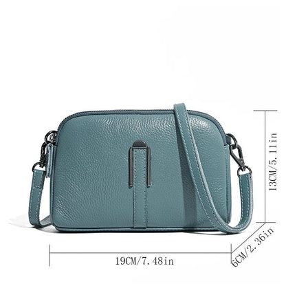 Genuine Leather Crossbody Bag for Women | Luxury Solid Color Shoulder & Messenger Clutch