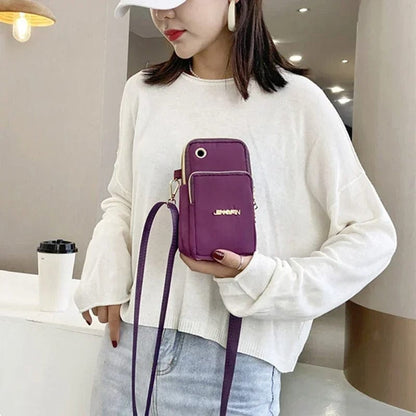 Stylish Crossbody Mini Bag for Women - 3-Layer Wallet & Phone Holder