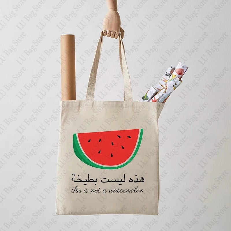 This Is Not A Watermelon" Magritte Parody Tote Bag – Peace Canvas Reusable Shopping
