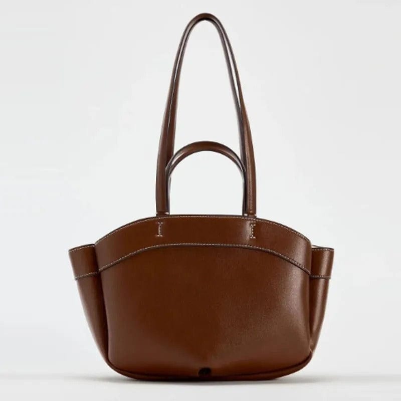 Retro PU Leather Large Capacity Tote Bag | Stylish Shoulder & Crossbody Handbag,