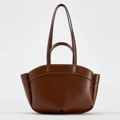 Retro PU Leather Large Capacity Tote Bag | Stylish Shoulder & Crossbody Handbag,