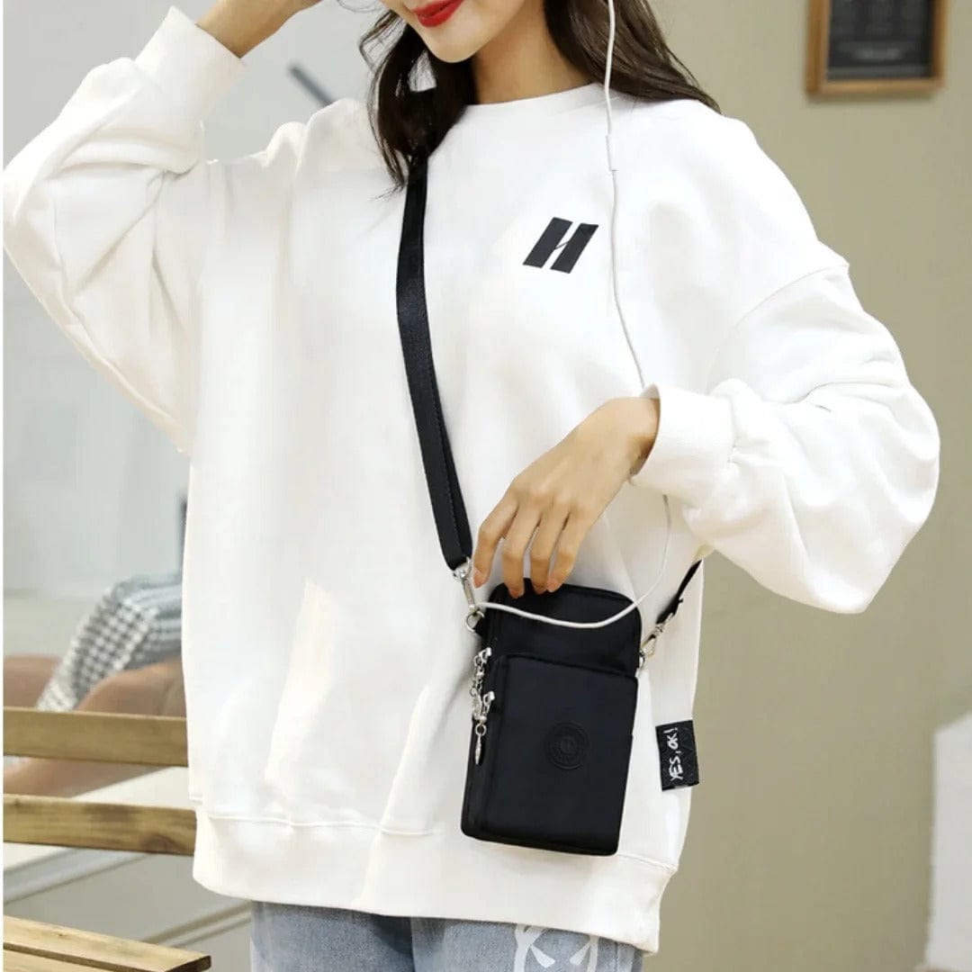 Nylon Mobile Phone Bag for Women - Small Crossbody Wallet & Coin Purse