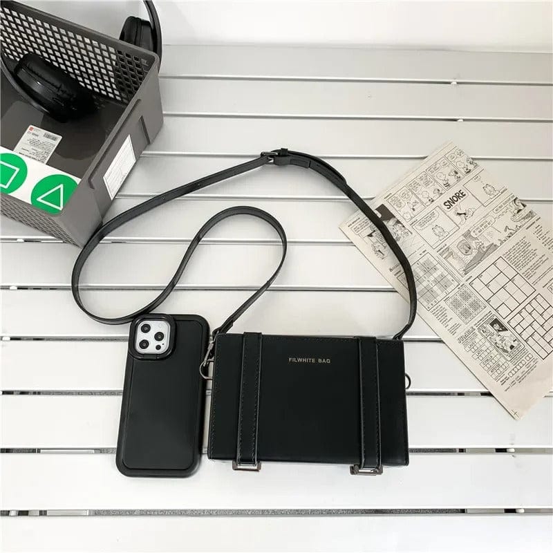 BoxVibe Simple Men’s Small Shoulder Bag – Unisex Streetwear Phone Bag, Box-Shaped