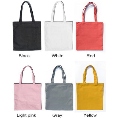 Solid Canvas Casual Tote Shoulder Bag for Women – Eco-Friendly DIY Shopping Bag for Girls