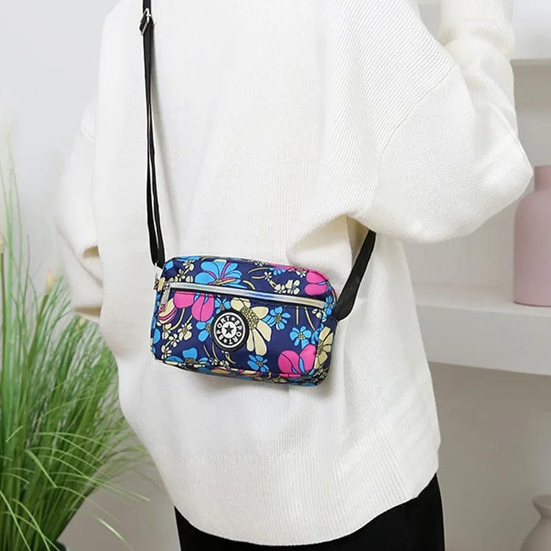 Printed Shoulder Bag for Women – Zippered Crossbody Chest Bag & Square Backpack
