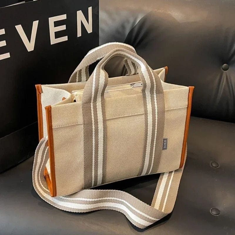 RetroChic Large-Capacity Canvas Tote Bag – 2024 Trendy One-Shoulder Commuter Bag