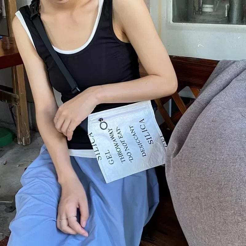 SimuDesic Women’s Dupont Paper Crossbody Bag - 2024 Fashionable White Shoulder