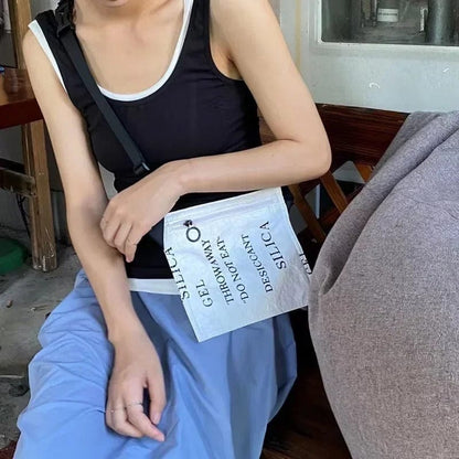 SimuDesic Women’s Dupont Paper Crossbody Bag - 2024 Fashionable White Shoulder