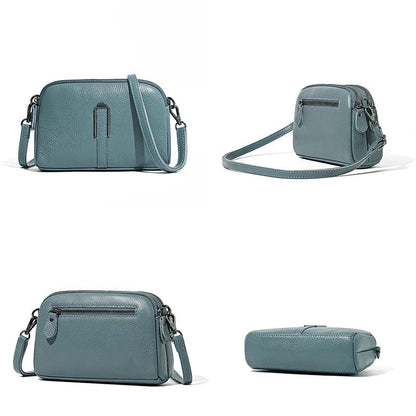 Genuine Leather Crossbody Bag for Women | Luxury Solid Color Shoulder & Messenger Clutch