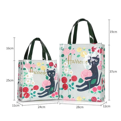 Vintage Painting PVC Waterproof Shopping Bag – Aesthetic Women’s Shopper Tote &