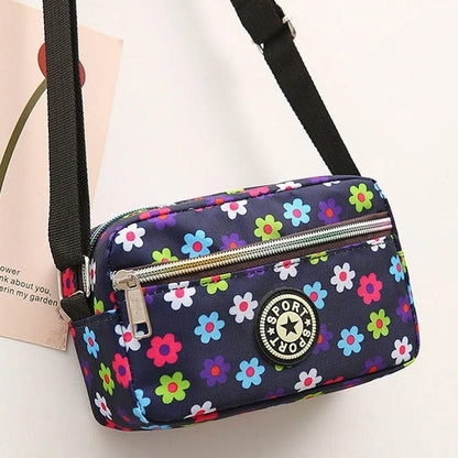 Printed Shoulder Bag for Women – Zippered Crossbody Chest Bag & Square Backpack
