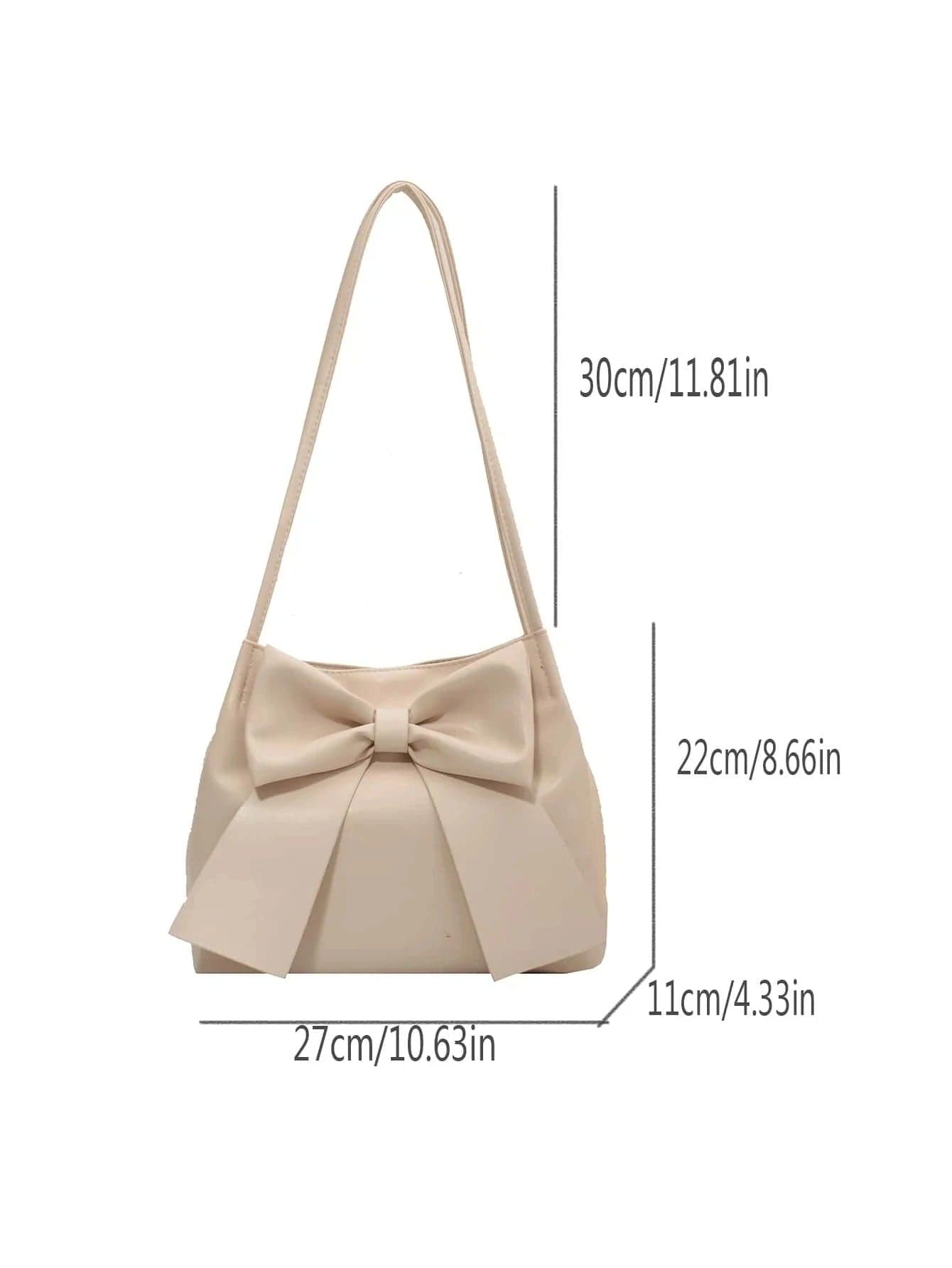 KawaiiBow Large Capacity Shoulder Bag – Fashionable Bow Knot Water Bucket Handbag for Women