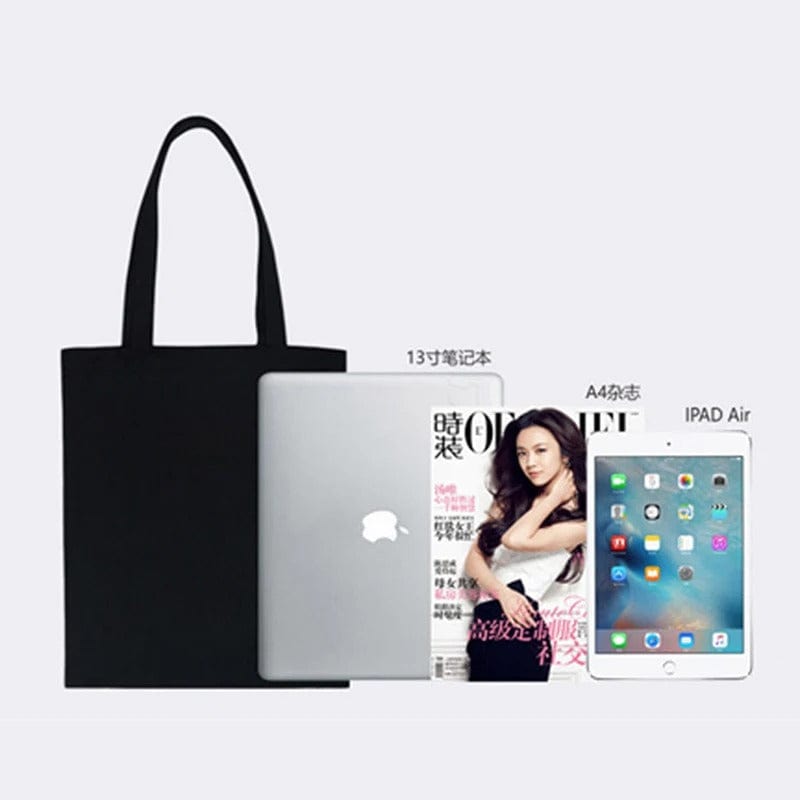 Solid Canvas Casual Tote Shoulder Bag for Women – Eco-Friendly DIY Shopping Bag for Girls