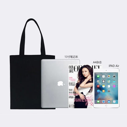 Solid Canvas Casual Tote Shoulder Bag for Women – Eco-Friendly DIY Shopping Bag for Girls