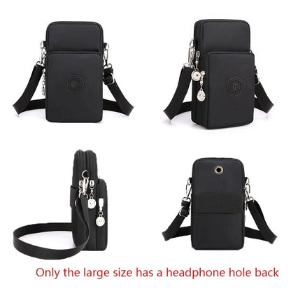 New Women Mobile Phone Bag Nylon Cell Phone Bag Coin Purse Strap Shoulder Bags Women Wallet Travel Purse