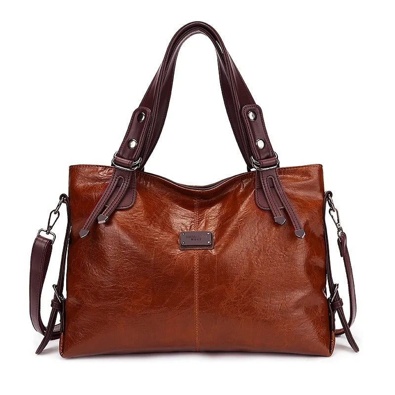 Luxe Leather Casual Tote Bag for Women | Soft Leather Shoulder Bag, Vintage