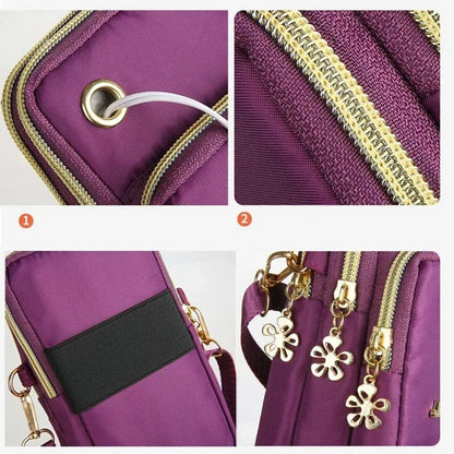 Stylish Crossbody Mini Bag for Women - 3-Layer Wallet & Phone Holder