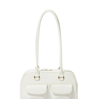 LuxTrend Designer Bowling Box Handbag – PU Leather Boston Tote Bag for Women